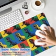 thumbnail image 4 of Long Mouse Pads for Desk,Colorful Dinosaurs Pop Art Square Desk Mats on Top Of Desks, Desk Mouse Pad Extra Large with 3mm Non-Slip Base and Stitched Edge for Gaming,Work,Home 31.5"x11.8", 4 of 5