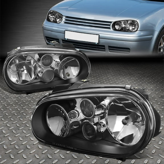 NUVISION for 99-06 Volkswagen VW Golf Cabrio Black Housing Projector Headlight Head Lamp
