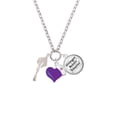 thumbnail image 2 of Delight Jewelry Silvertone 3-D Graduation Hat - Purple Heart Nurse Strong Zoe Necklace, 2 of 4