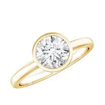 Rosec Jewels - Lab Grown Diamond Engagement Ring 1 Carat - 7 mm - Solitaire Ring (EF-VS Grade), 18K Yellow Gold, US 3.50