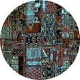 thumbnail image 1 of Ahgly Company Indoor Round Patchwork Light Blue Transitional Area Rugs, 7' Round, 1 of 4