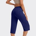 thumbnail image 6 of BUIGTTKLOP Capri Pants for Women High Waisted Yoga Capris Straight Wide Leg Stretchy Pull on Cropped Pants, 6 of 6