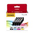 thumbnail image 1 of Canon CLI-281 Black, Cyan, Magenta, Yellow Value Pack, 1 of 3