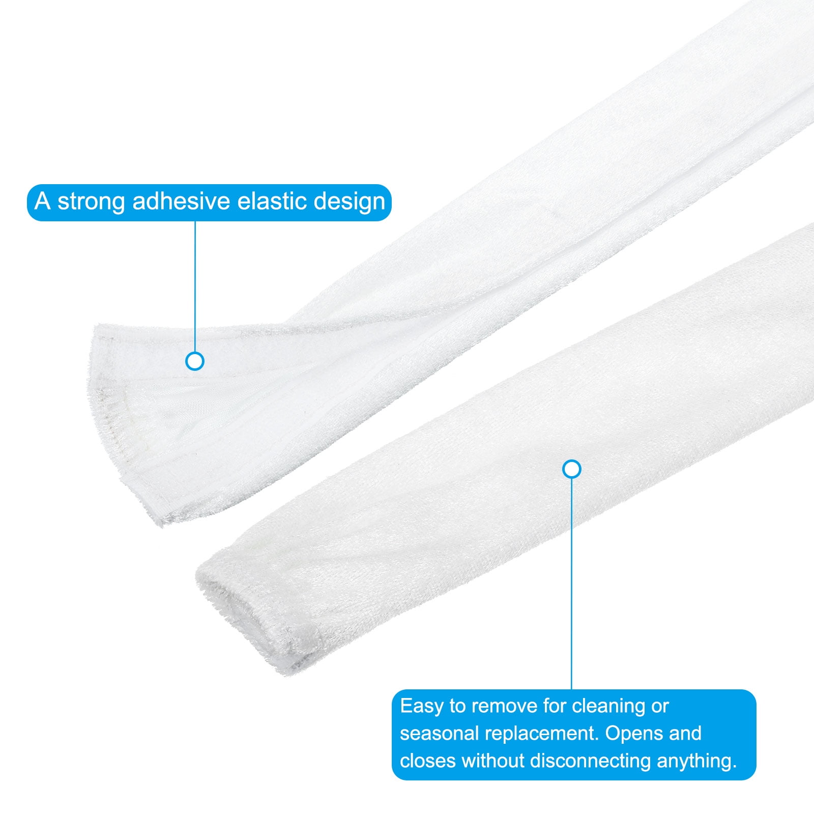 Uxcell 6Ft Chandelier Chain Cord Cover, 2 Pcs Velvet Cloth Fabric Chain Sleeve for Chandelier, Wires Swing, Cable, White