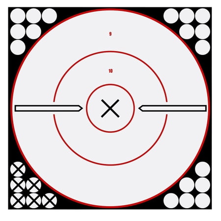 BIRCHWOOD CASEY Shoot-N-C White/Black X-Bull s-Eye Reactive Targets - Highly Visible Instant Feedback Self-Adhesive Shooting Target Stickers with Repair Pasters - 8 & 12 Options