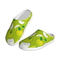thumbnail image 2 of Fotbe Green Apple Pattern Women's Fuzzy Curly Fur Memory Foam Loafer Slippers Indoor Outdoor Slippers Winter Home Shoes-39/40, 2 of 7