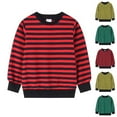 thumbnail image 4 of Atogsazn Kids Boys Girls Striped Sweatshirt Children Casual Oversized Crewneck Long Sleeve Sweatshirts Fashion Clothes Tops Yellow 6-7 Years, 4 of 4
