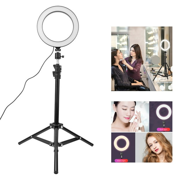 Support de téléphone portable LED Lampe de bureau Touch Control Selfie Ring  Light Chat vidéo avec support de microphone pour flux en direct, support d