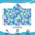 thumbnail image 2 of Pioneer Flower Floral Print Pattern Hooded Bath Towel，60"x35" for Ages 3 To 12 Kids, Quick Dry Lightweight Soft Microfiber Hood Beach Towel Cover Up for Kids, 2 of 7