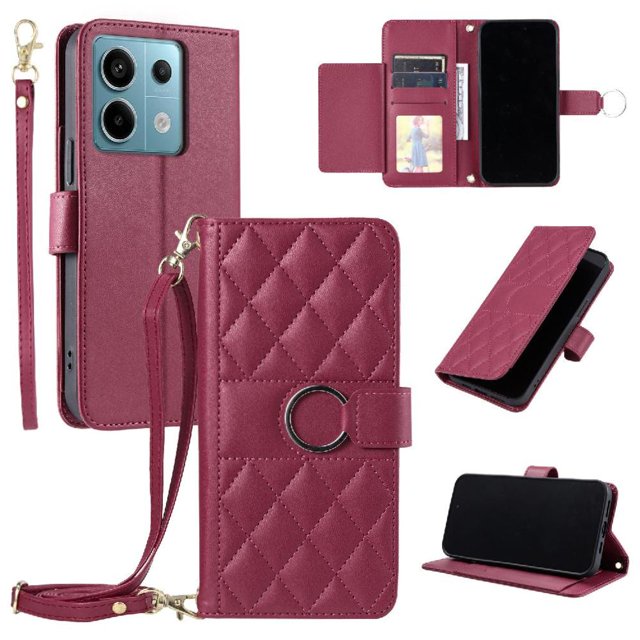 Funda tipo billetera GANGXUN para Xiaomi Redmi Note 13 Pro 5G – Tapa abatible con correa para mujer