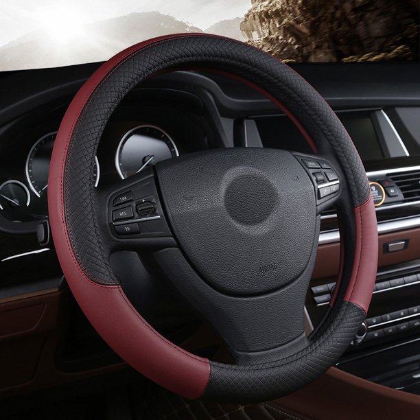 Anillo interior de goma blanca con relieve de cuero para volante de automóvil, funda protectora para manija de automóvil, productos ecológicos