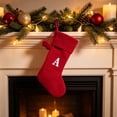thumbnail image 2 of Christmas Stockings with Initials,16.5 Inches Large Knit Embroidered Letter Red White Christmas Stocking,Monogram Christmas Stocking for Famliy Holiday and Xmas Tree Fireplace (Letter A), 2 of 3