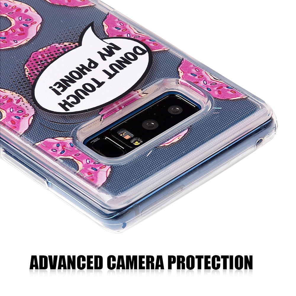 SUMACLIFE Sparkling Waterfall "Donut Touch my Phone!" Phone Case for Samsung Galaxy Note 8 (Exact Perfect Fit)