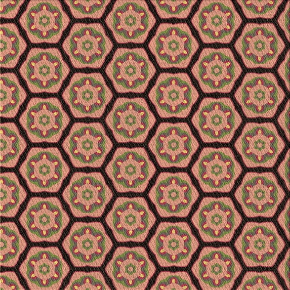 Ahgly Company Indoor Square Patterned Bronze Brown Area Rugs, 5' Square