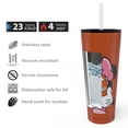 thumbnail image 3 of Zak Designs 25 oz Straw Tumbler Stainless Steel Disney Minnie Mouse Vacuum Insulated for Travel Drinks Hot Cold, 3 of 7