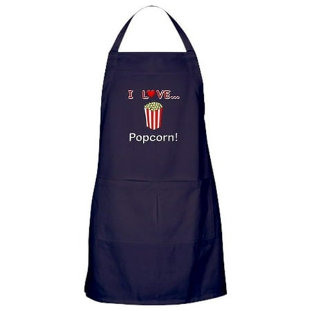

WBTAYB I Love Popcorn Apron (Dark) Kitchen Apron with Pockets Grilling Apron Baking Apron