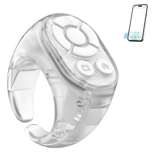 Bague de Défilement à Distance pour TikTok et Médias Sociaux, Contrôleur Tourneur de Page Sans Fil, Télécommande Multimédia Bluetooth, Compatible iOS Android HarmonyOS, Noir