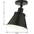 thumbnail image 6 of Progress Lighting, Hinton Collection, 1-Light, Semi-Flush Mount, Matte Black, Metal Shade, 6 of 6