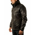 thumbnail image 2 of NOORA Men Biker Leather Jacket Black Double Layered Collar & Zip Real Leather QD42, 2 of 13