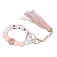 thumbnail image 4 of Llavero pulsera cuentas de silicona llavero de metal estilo borlas colores brillantes pulsera con cuentas para viajes en casa, 4 of 8