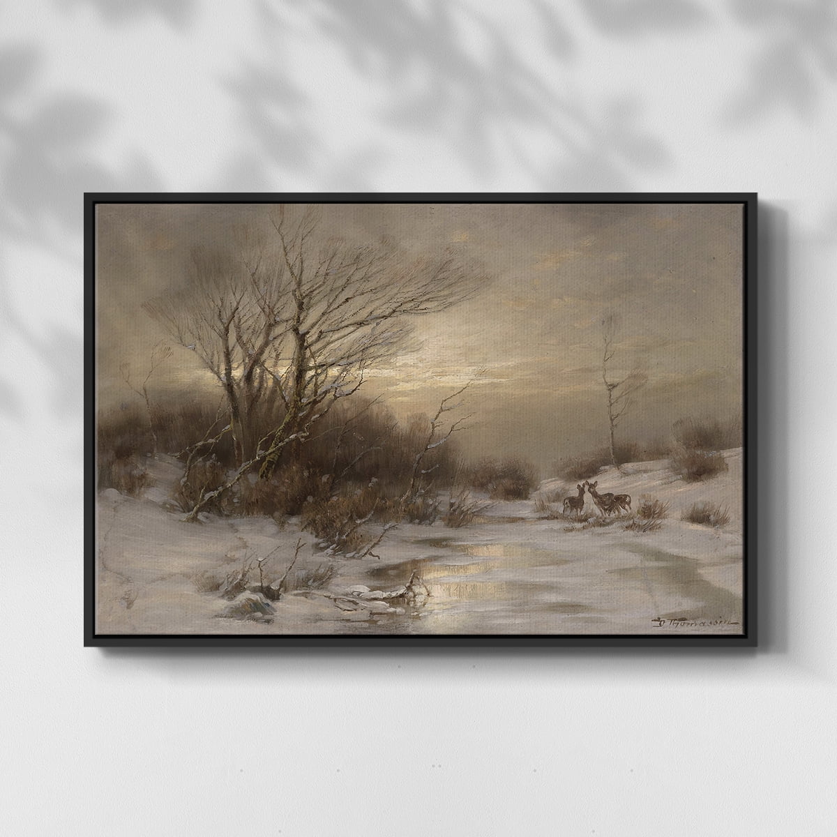 Vintage Landscape-CCLXXIV By Wexford Home Framed in Black Wood Gallery Wrapped Canvas 17 in. x 25 in.