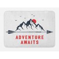 thumbnail image 1 of Saying Bath Mat, Mountains Full Moon Sky with Flying Gulls Words Adventure Wanderlust, Plush Bathroom Decor Mat with Non Slip Backing, 29.5" X 17.5", Blue Grey, by Ambesonne, 1 of 2