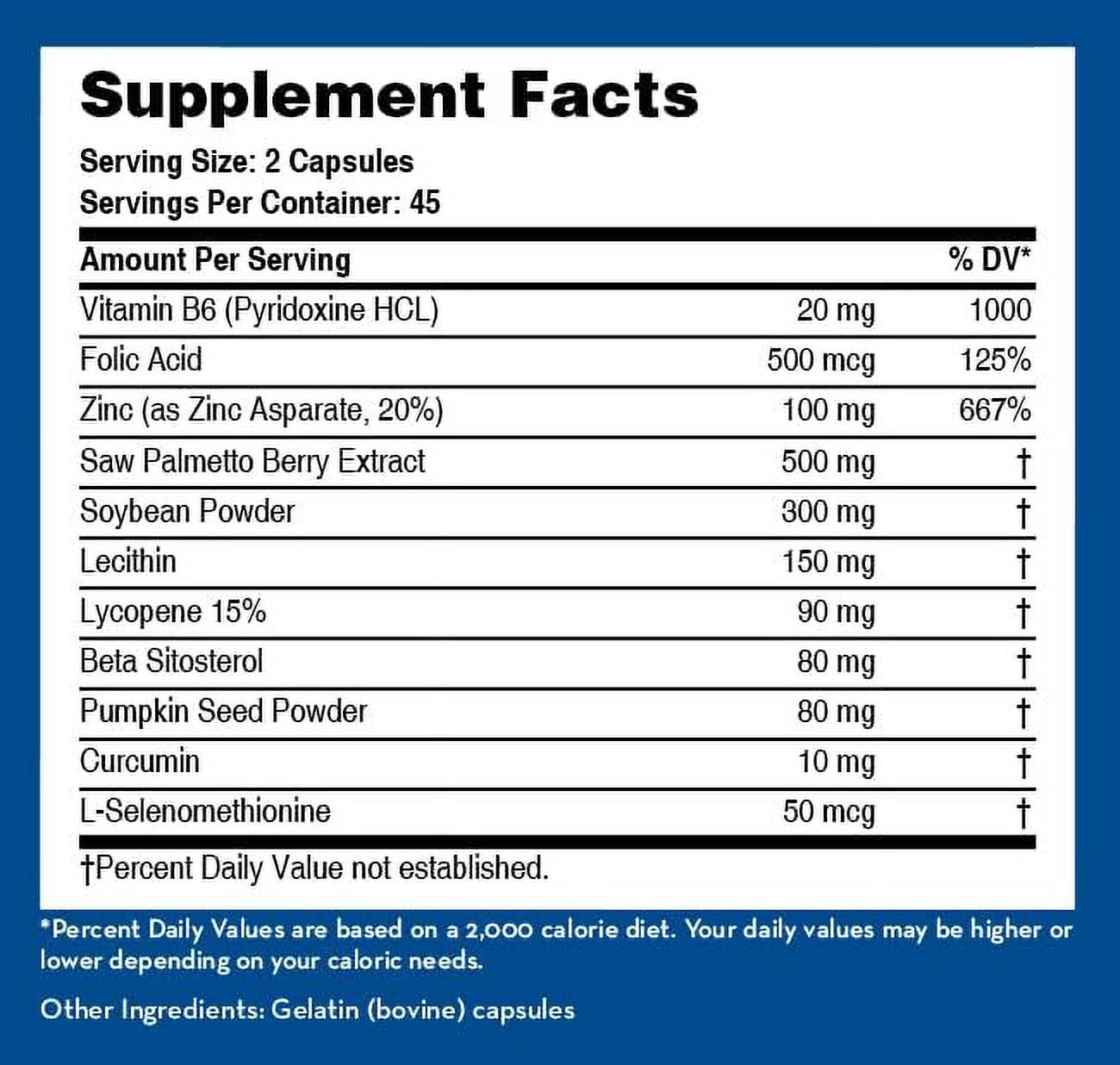 LifeSource Vitamins Men's Bladder Support & Prostate Supplement with Saw Palmetto, 90 Capsules