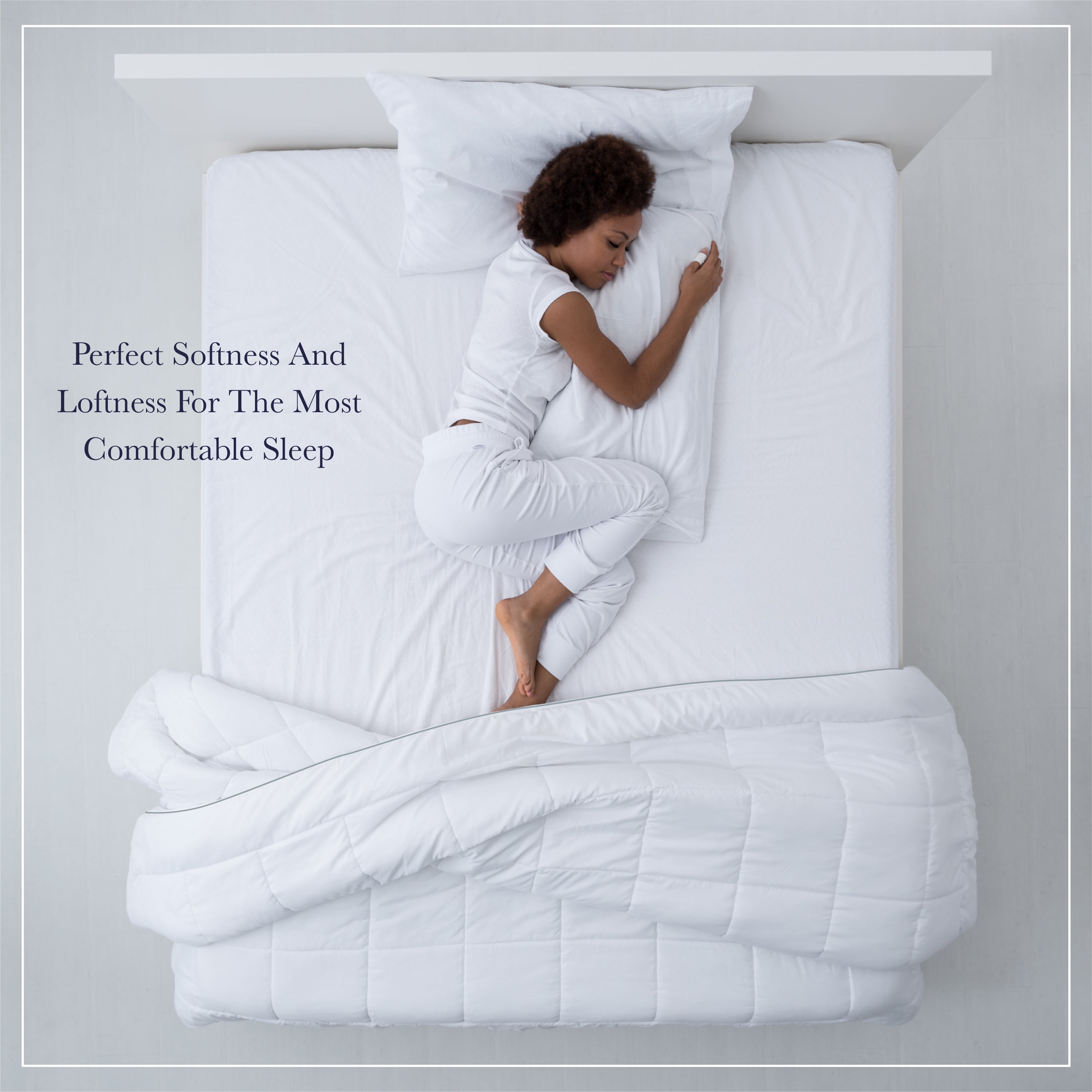 Delara Twin Size Down Alternative Duvet Insert 68x86 - Ultra-Soft GOTS Certified Organic Cotton Cover Hypoallergenic Snow Down Alternative-Filled Hotel Collection Comforter, 350 GSM