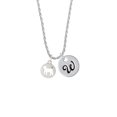 thumbnail image 2 of Delight Jewelry Silvertone Lamb Silhouette Silvertone Script Initial Disc - W - Charm Necklace, 20"+3", 2 of 4