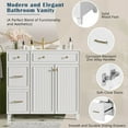 thumbnail image 4 of 36" Bathroom Vanity with Ceramic Sink, Standard and Double-Layer Drawers, Soft Close Doors, Adjustable Shelves, Modern Storage Cabinet for Small and Medium Bathrooms, 4 of 9