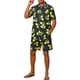 thumbnail image 4 of Conjunto de Camisas Impresas INSPIRE CHIC de Verano para Hombre de Mangas Cortas, Atuendo Hawaiano en Bloque de Color, Azul Marino y Amarillo, 4 of 4