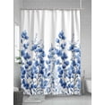 thumbnail image 5 of Shower Curtains Watercolor Leaves Plant Bath Curtain Blue Leaf Waterproof Bathroom Shower Curtain Set with Hooks Decoration 72 x 72 Inches, 5 of 7