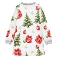 thumbnail image 6 of Girls' long-sleeved dress Snowflake Christmas Tree Girls' A-line dress with ribbed cuffs Soft and comfortable, 6 of 6