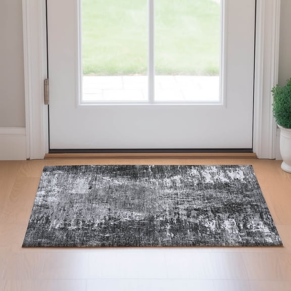Addison Rugs Mayfield Washable Transitional Modern Gray Rectangle Rug, 1'8" x 2'6"
