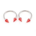 thumbnail image 6 of Pair of Horseshoe with Acrylic Spike end 10g Made of Surgical Steel, 6 of 8