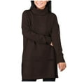 thumbnail image 3 of Fall Saving! HVOBTTY Womens Long Sleeve Pullover T Shirt, Fall Tops for Women Plus Size, Women's Casual Fashion Stand Collar Loose Sport Top Coffee, M, 3 of 5