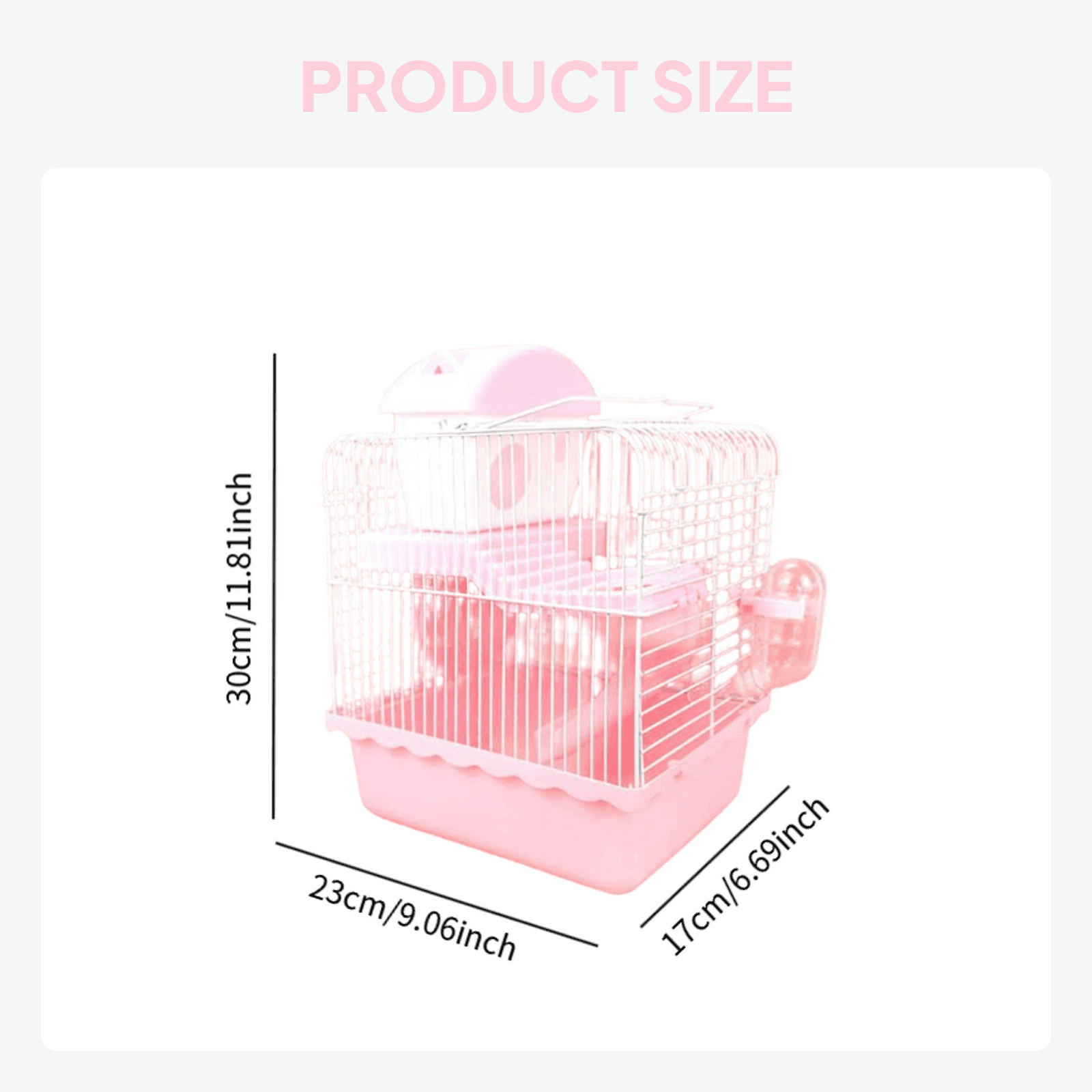 oshhni Small Animal Carrier Cage Hamster Cage for Dwarf Hamster Guinea Pig Hedgehog pink