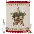 thumbnail image 2 of Christmas Shower Curtains for Bathroom, Xmas Pine Needles Stars Floral Winter Rustic Waterproof Fabric Shower Curtain, Decorative Bathroom Curtain for Bathtub, 72"x72", No Hooks Included, 2 of 9