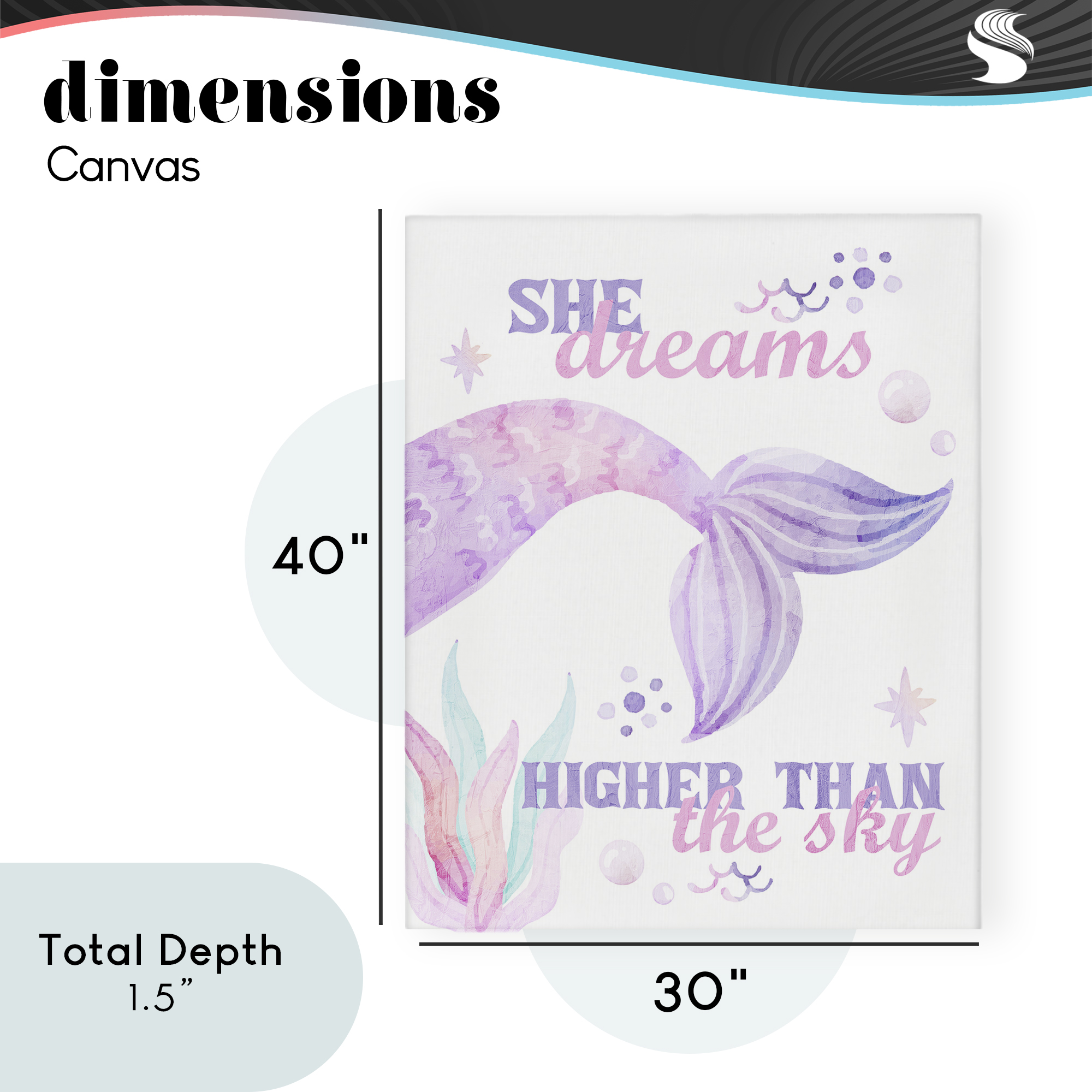 She Dreams Higher Than The Sky Canvas Wall Art, design by Kim Allen