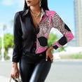 thumbnail image 1 of Camisetas Sin Mangas Camiseta informal con estampado de flores con botones para mujer, traje diario con cuello en V (rosa L) Cgtredaw Para estrenar, 1 of 1