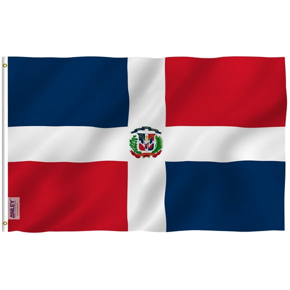 Anley Fly Breeze 3x5 Foot Dominican Republic Flag - Vivid Color and UV Fade Resistant - Canvas Header and Double Stitched - Dominican National Flags Polyester with Brass Grommets 3 X 5 Ft