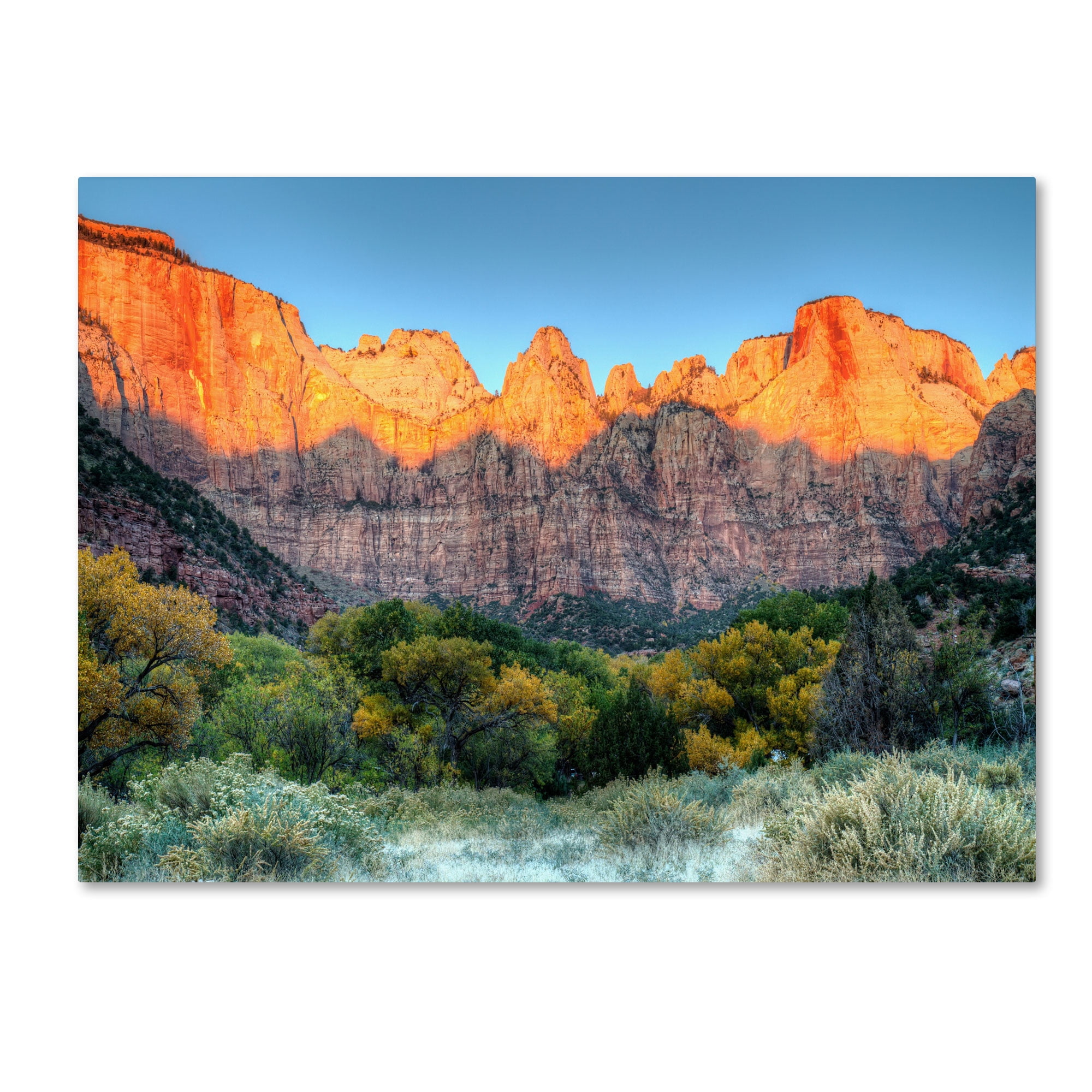 Trademark Fine Art "Zion Sunrise" Canvas Art by Pierre Leclerc