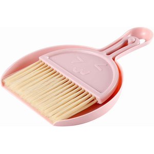 Petit jeu de balais et de pans pour la maison, Mini Brosse propre avec des pans de poussière mignon pan trou de poignée, nettoyage ordinateur de bureau clavier de table (pink-1pc) pink-1pc