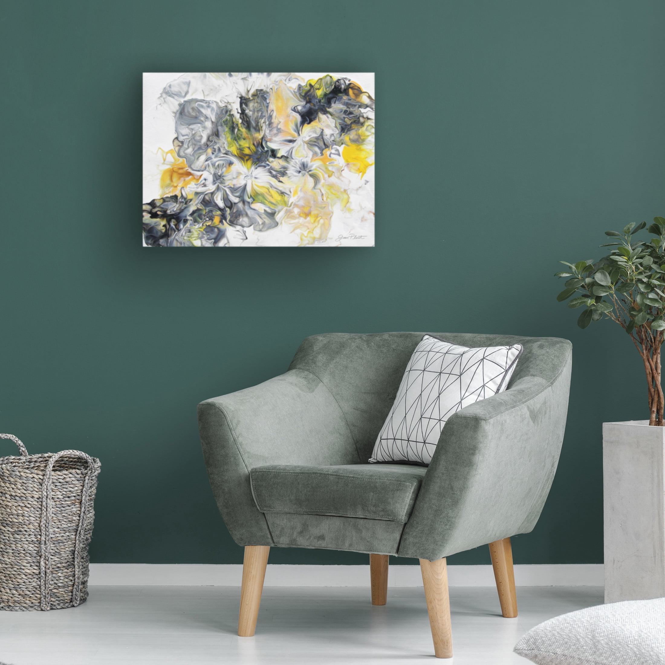 Canvas Wall Art - Jean Plout 'Abstract Pouring S' Wall Art for Living Room, Bedroom, or Office Décor by Trademark Fine Art - 19 x 14 Inches