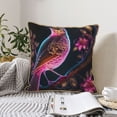 thumbnail image 4 of KLL Glowing Leaf Bird Decorative Throw Pillow Covers Velvet Soft for Couch Sofa Bedroom Living Room Outdoor (No pillow core)-, 4 of 5