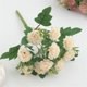 thumbnail image 4 of Flores Artificiales de Seda, 10 cabezas de Pintura al Óleo, Crisantemo y Hortensia, Blanco Marfil, 4 of 4