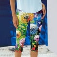 thumbnail image 5 of Leggings under $5! Cagogo Capri Leggings for Women Floral Print Plus Size Soft Stretchy Yoga Pants Workout Athletic Running Casual Summer Elastic Waist Knee Length Lounge Capri Leggings, 5 of 6