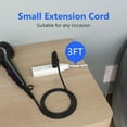 thumbnail image 2 of Flat Extension Cord 3ft, HITRENDS Flat Plug Space Saving Power Bar - Ultra-Thin Extension Cord with Slim Wall Plug & Concealed Outlet Cover, 15A/1625W White, 2 of 7