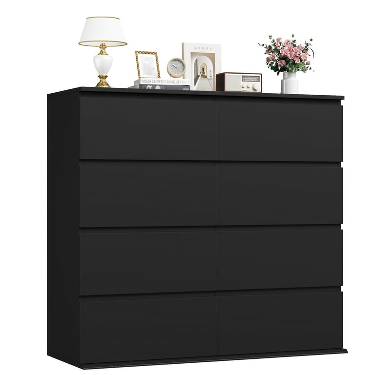Homfa 8 Drawer Dresser for Bedroom, 41.3" Horizontal Dresser Chest with Easy Pull Bevel Handle, Storage Cabinet for Living Room, Black - Walmart.com Homfa 8 Drawer Dresser for Bedroom, 41.3" Horizontal Dresser Chest with Easy Pull Bevel Handle, Storage Cabinet for Living Room, Black - Walmart.com