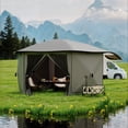 thumbnail image 2 of 13ft Hexagonal Pop-Up Gazebo with Mosquito Netting, 210D Polyester Canopy Tent for Patio, Backyard & Parties, 2 of 5